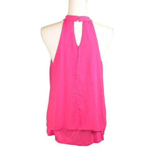 Bar III / Bar 3 Candy Pop Day and Night pink High Neck Flowy Women’s M Tank - Picture 2 of 8
